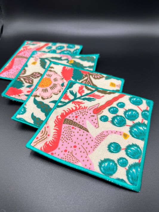 Cocktail Coasters | Unicorn Fabric