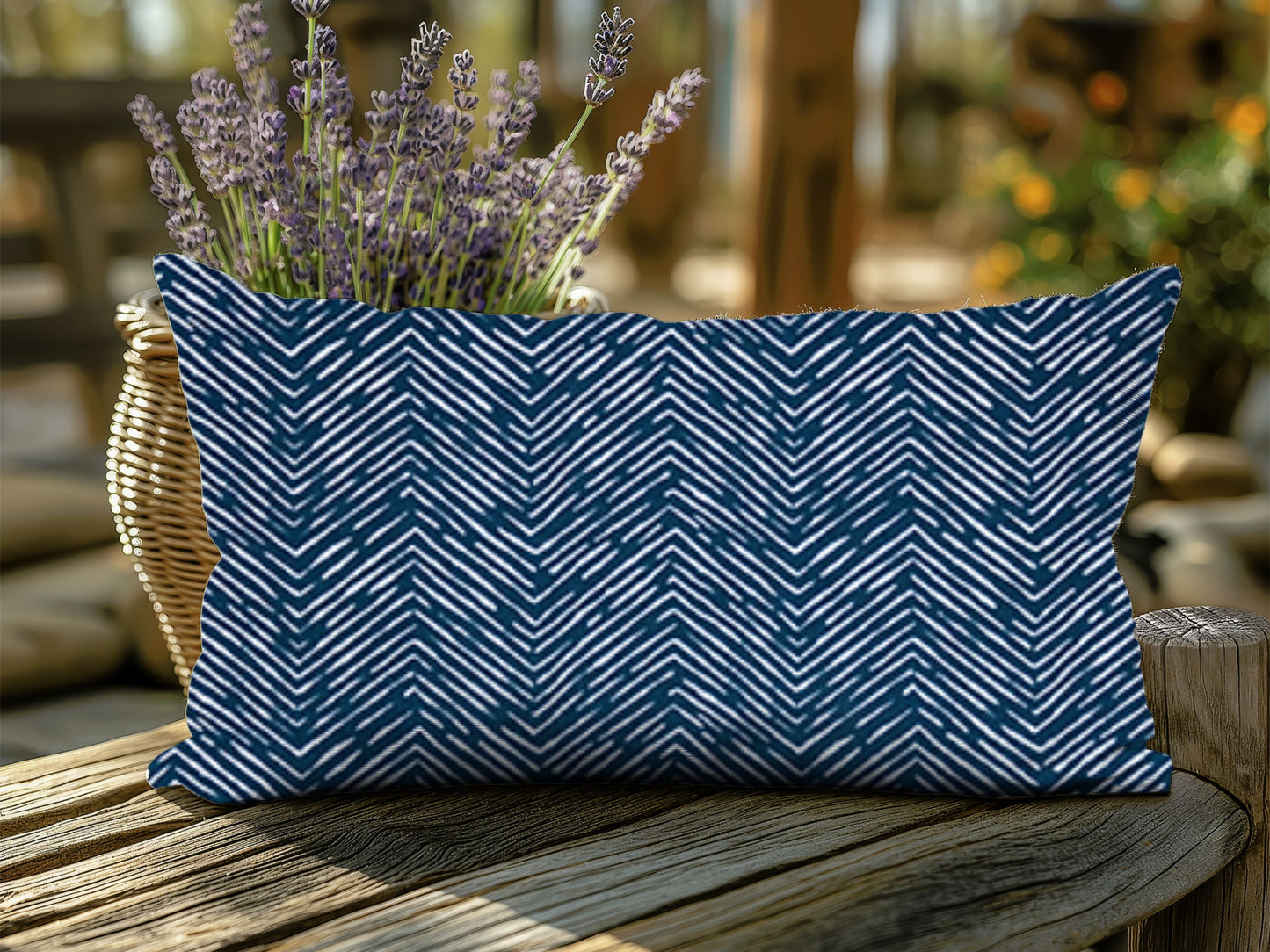 Navy Wave Pillow Cover - Lumbar | 18" | 20"